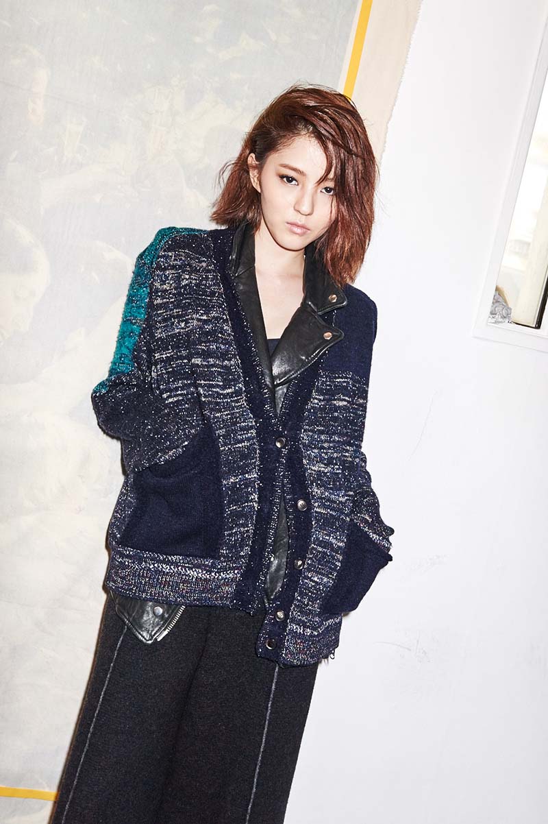 brushed multi color cardigan