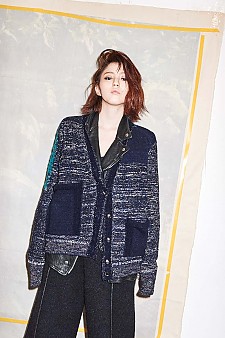 brushed multi color cardigan
