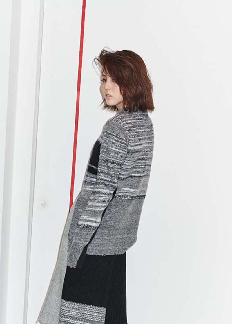 brushed multi stripe top