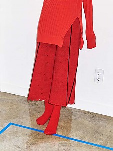 double face wide pants