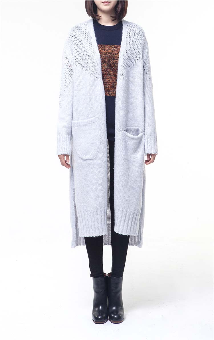 brushed bulky long cardigan
