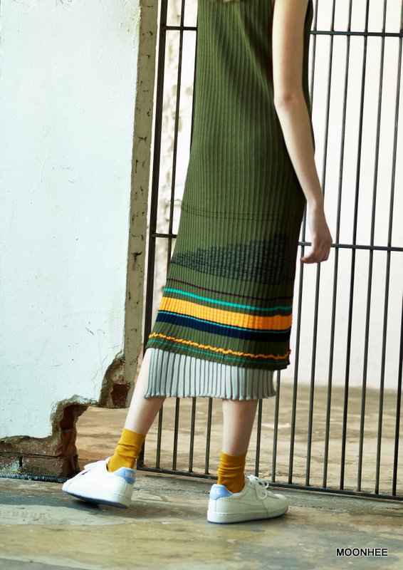 MULTI INTARSIA SLEEVELESS DRESS