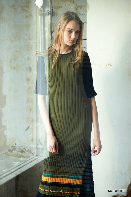 MULTI INTARSIA SLEEVELESS DRESS