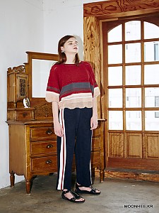 FLOWER JACQUARD PANTS (NAVY)