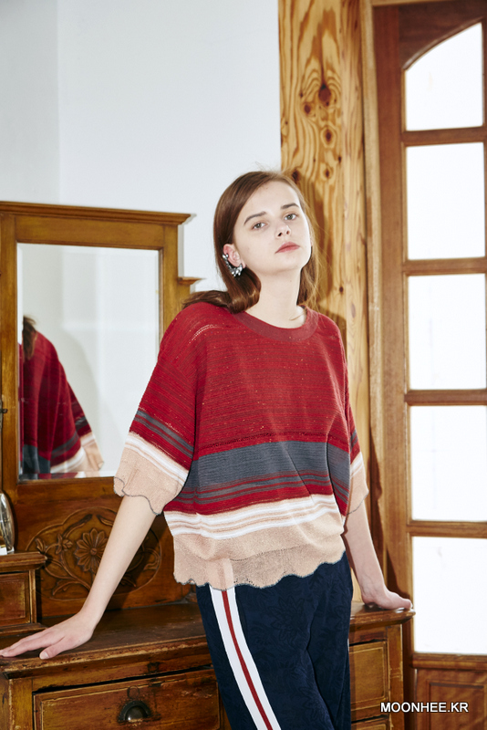 FRILL WAVE RIBBON TOP (RED)