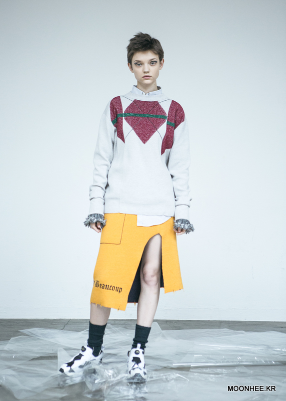 Big Argyle Pattern Pullover [L/GREY]