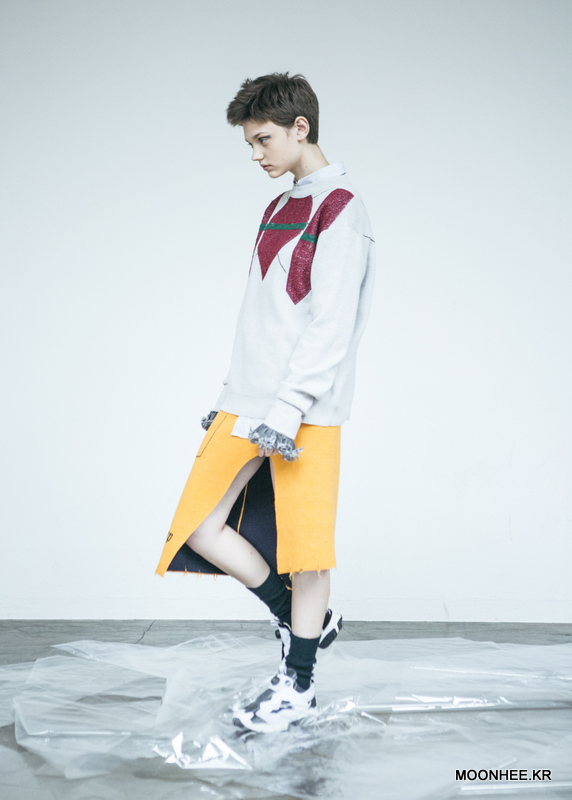 Big Argyle Pattern Pullover [L/GREY]