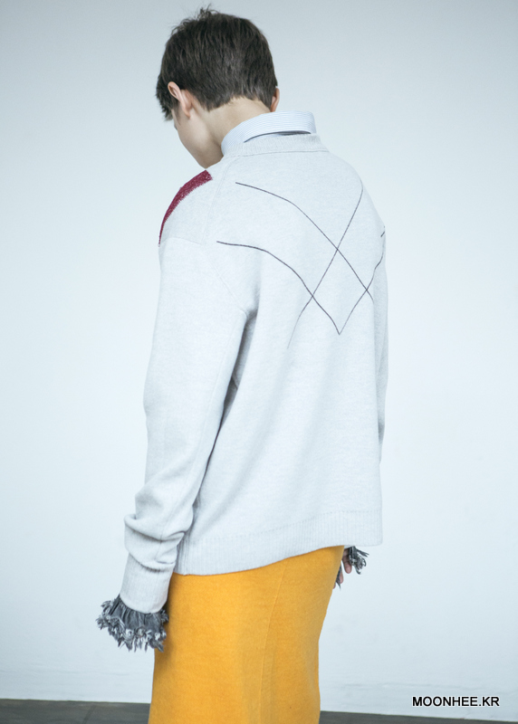 Big Argyle Pattern Pullover [L/GREY]