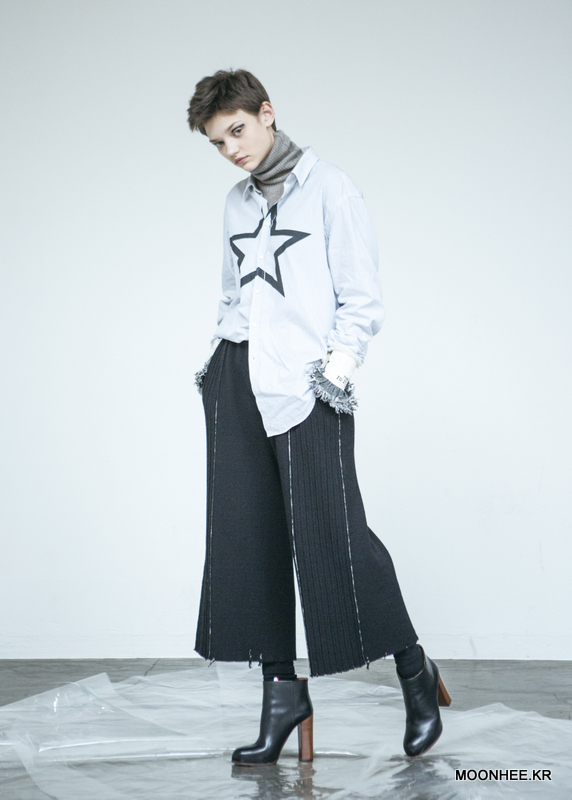 Double face Wide-leg Pants[BLACK]