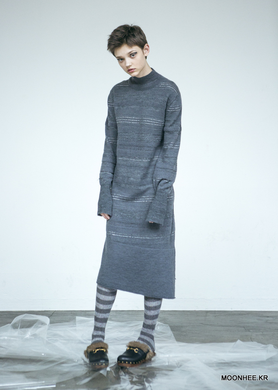 Slit Midi Dress[GREY]