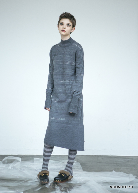 Slit Midi Dress[GREY]