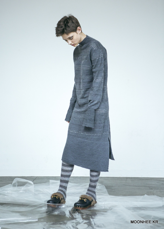 Slit Midi Dress[GREY]