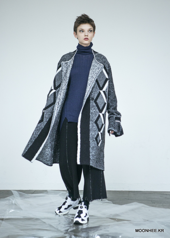 Diamond Jacquard Coat [BLACK]