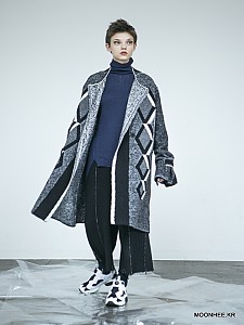 Diamond Jacquard Coat [BLACK]