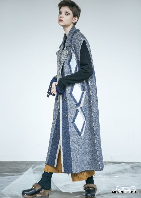 Diamond Jacquard Vest Coat[GREY]
