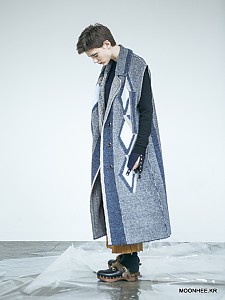 Diamond Jacquard Vest Coat[GREY]