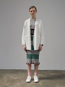 DIAGONAL POKET CARDIGAN [IVORY]