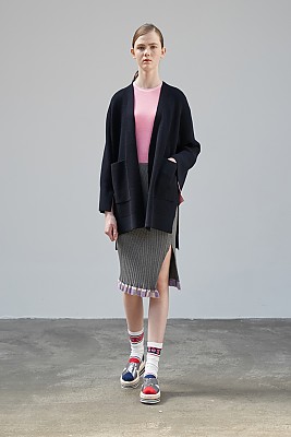 DIAGONAL POKET CARDIGAN [NAVY]