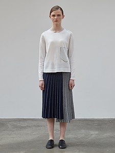 Accordion Metallic Skirt [NAVY] 기획상품