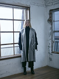 Diamond Jacquard Vest Coat[GREY]