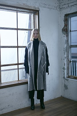 Diamond Jacquard Vest Coat[GREY]