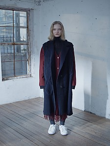 Diamond Jacquard Vest Coat[DARK NAVY]