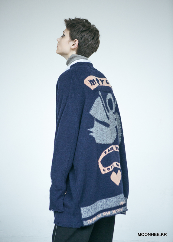 Angel Graphic Cardigan [Dark Navy]