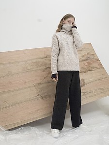 M7WT01A [Multi-Colored Ribbed Bulky Pullover] IVORY