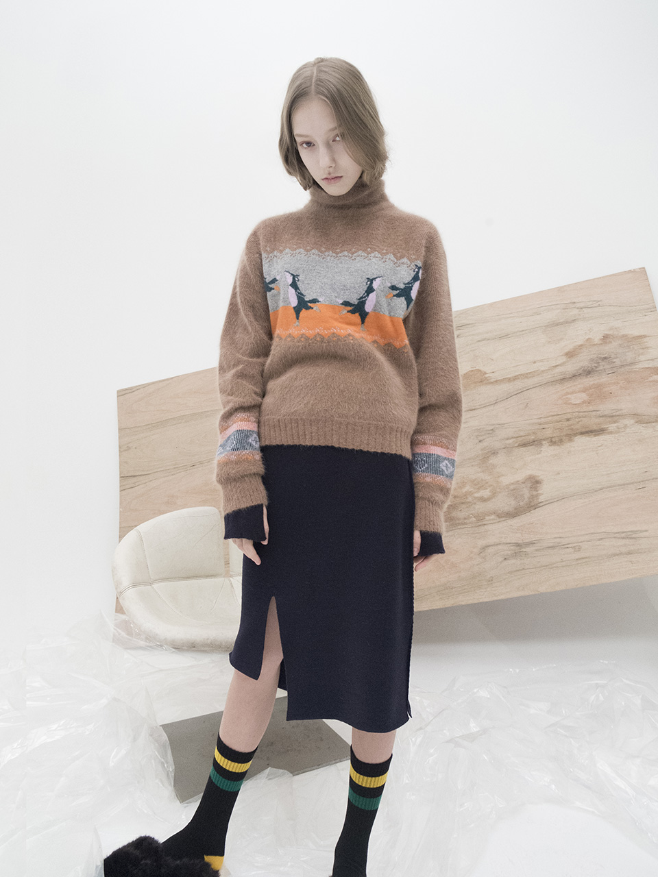 M7WT03A [Skating Fox Angora Pullover]] D/PINK