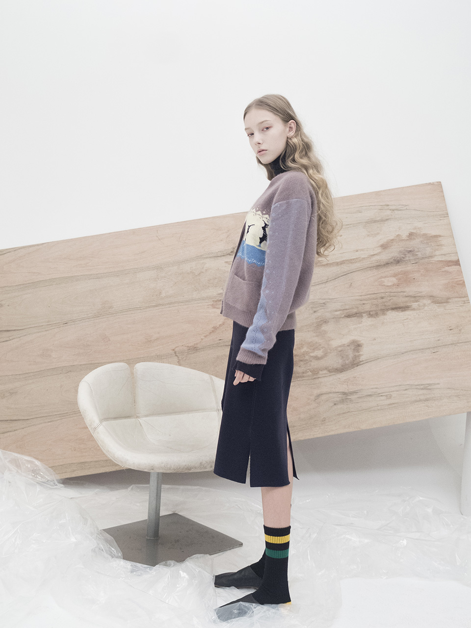 M7WC03A [Skating Fox Angora Cardigan] LIGHT PINK