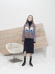 M7WC03A [Skating Fox Angora Cardigan] LIGHT PINK