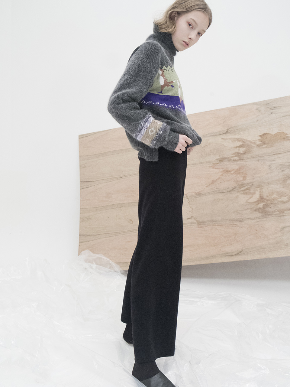 M7WP01A [Seamless Knit Trousers] 무봉제  BLACK