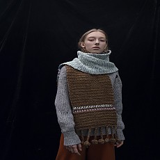 M7WM01A [ Stripe multi color muffler] BROWN