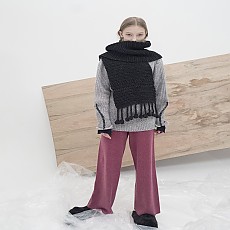 M7WM02A [ Stripe multi color muffler] DARK GREY