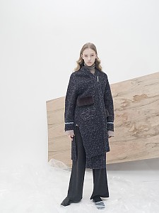 M7WO02A [Multi-Color Blended Bulky Cardigan] DARK NAVY