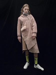 M7WO02A [Multi-Color Blended Bulky Cardigan] PINK