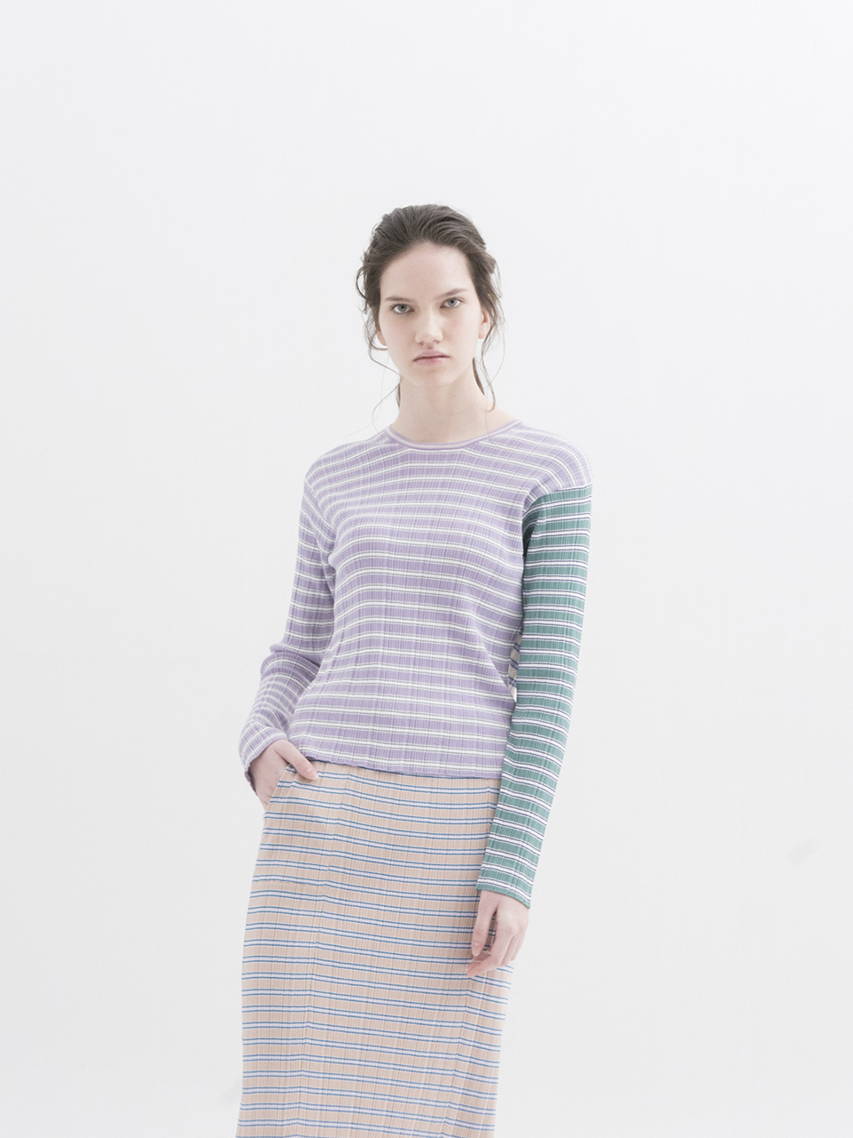 Multicolor Stripes Ribbed P/O