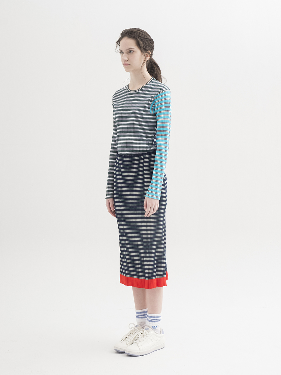 Multicolor Stripes Ribbed P/O
