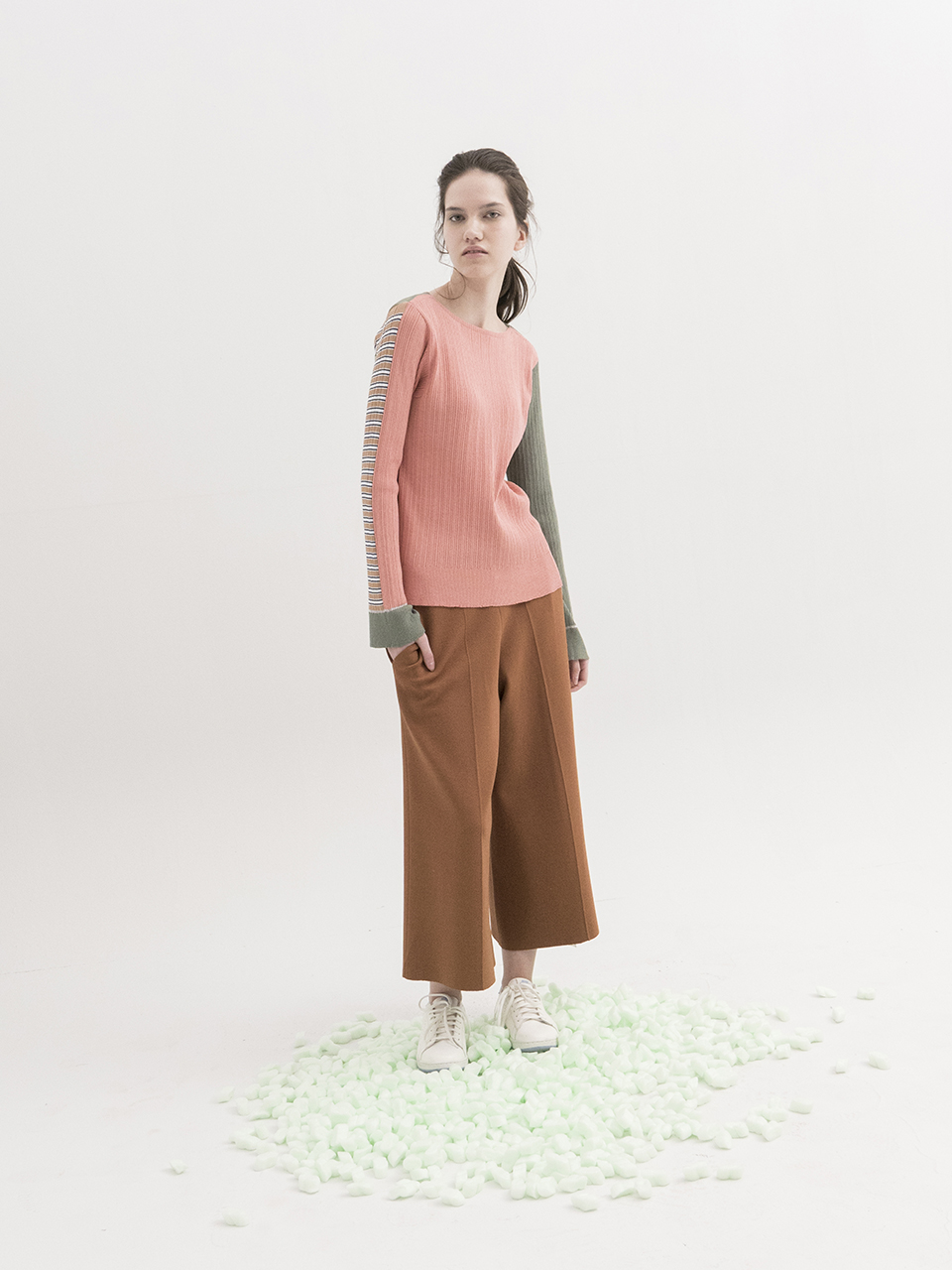 Color-Block Ribbed Pullover