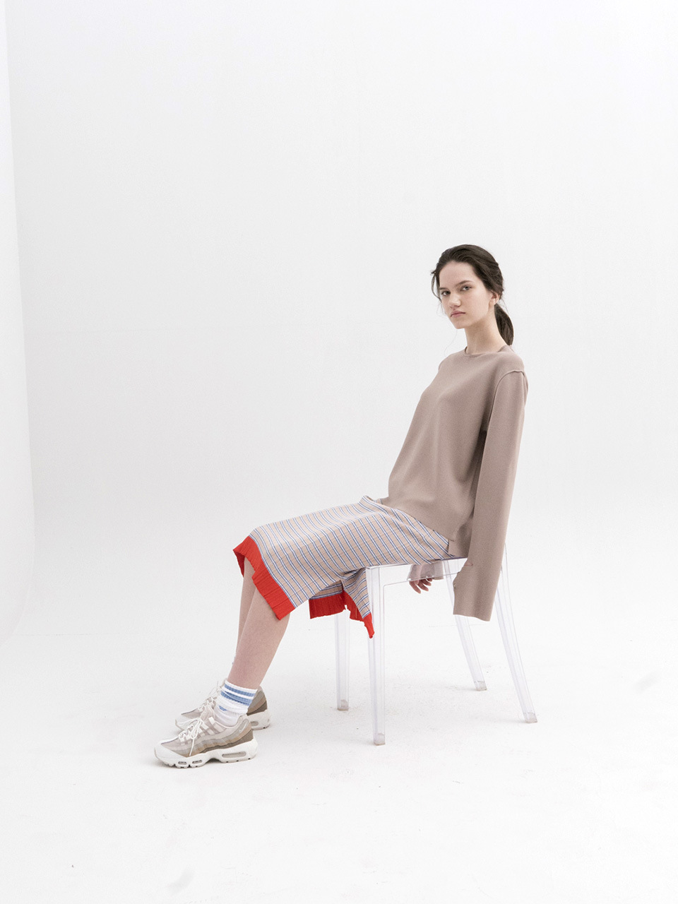 Multicolor Stripes Ribbed Knit Skirt
