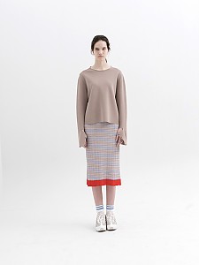 Multicolor Stripes Ribbed Knit Skirt