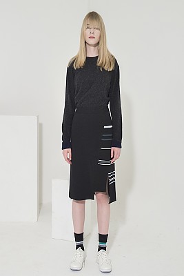 Milano Stripe Slit Skirt