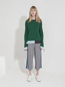 Side-Stripe Ribbed Knit Pants