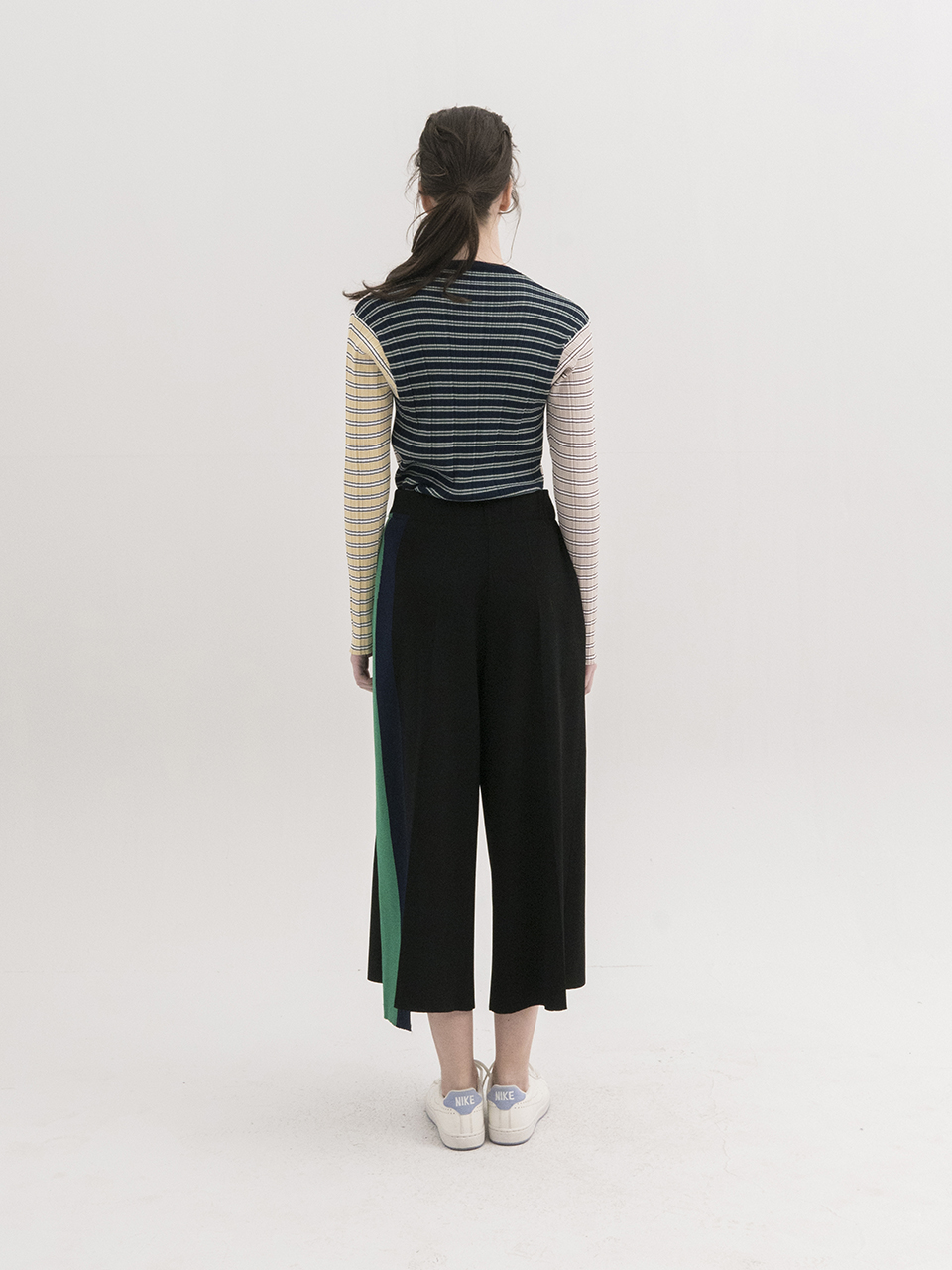 Side-Stripe Knit Wide Pants