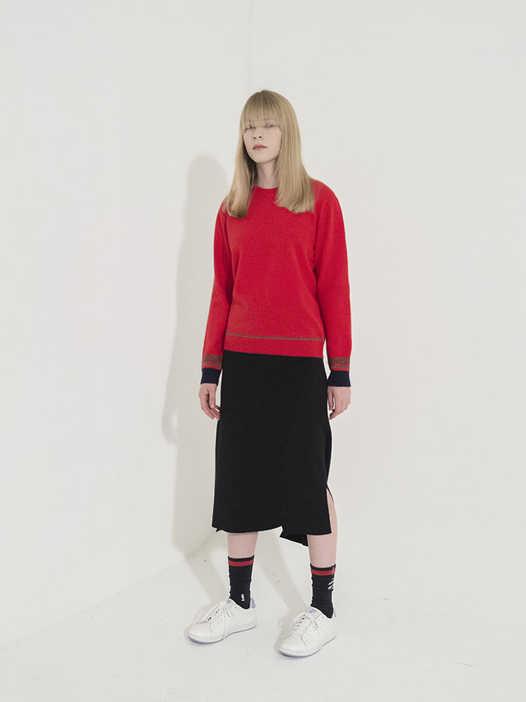 Jacquard Point Basic Pullover