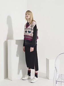 Multi Metallic Fancy Vest - L/PINK